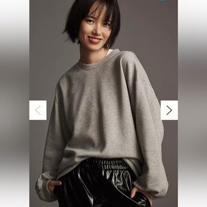 Pilcro Perfectly Oversized Balloon Sleeve Gray Sweatshirt